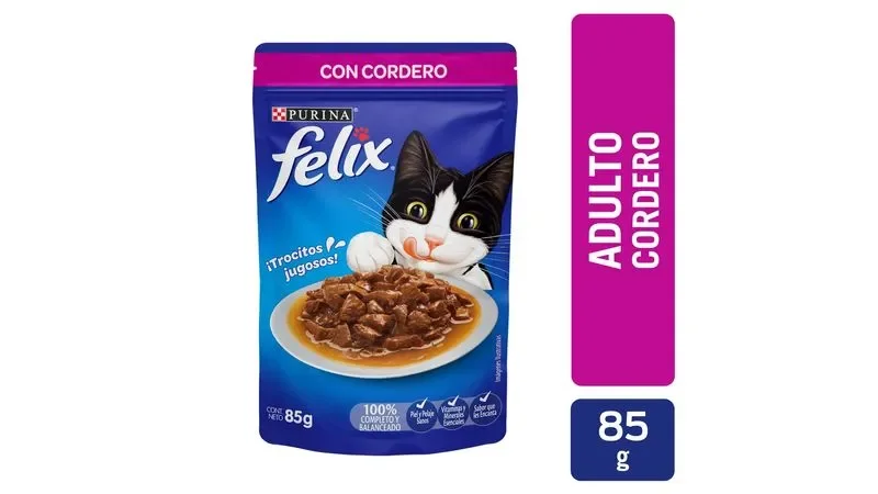 felix pouch cordero alimento humedo 85g