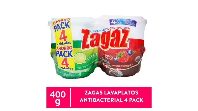 400 G.LAVAPLATOS ZAGAZ FRUTOS ROJOS POR UNIDAD