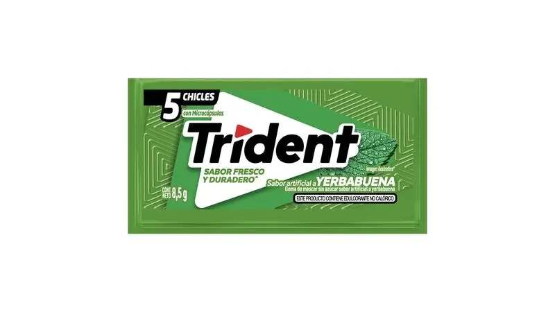 TRIDENT GOMA 5S YERBA SOBRE, 8.5 G