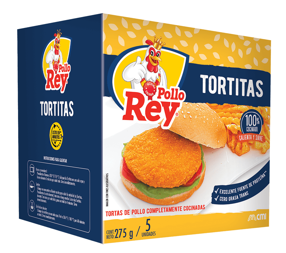 cajita 5 tortas pollo rey
