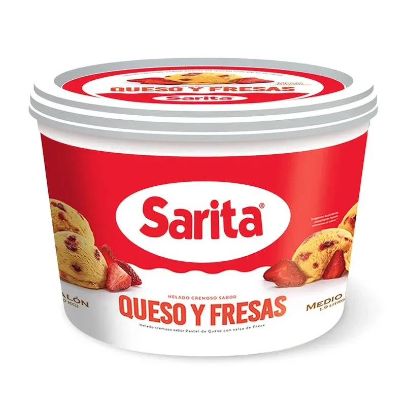 medio galon queso y fresa sarita