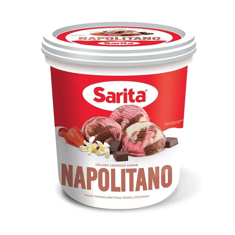Helado Sarita, litro sabor napolitano