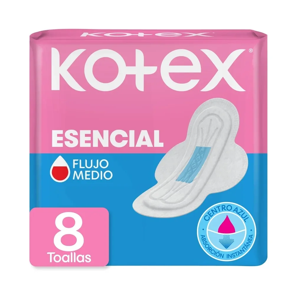 toalla femenina kotex esencial normal con alas