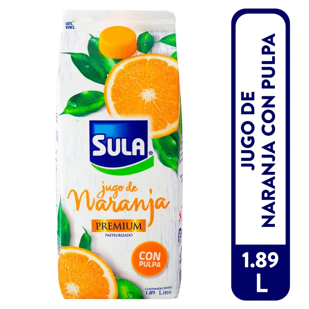 jugo de naranja premium con pulpa 1.89 lts