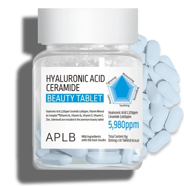 Tableta de belleza con ácido hialurónico y ceramida 500mg x 30Tab - APLB