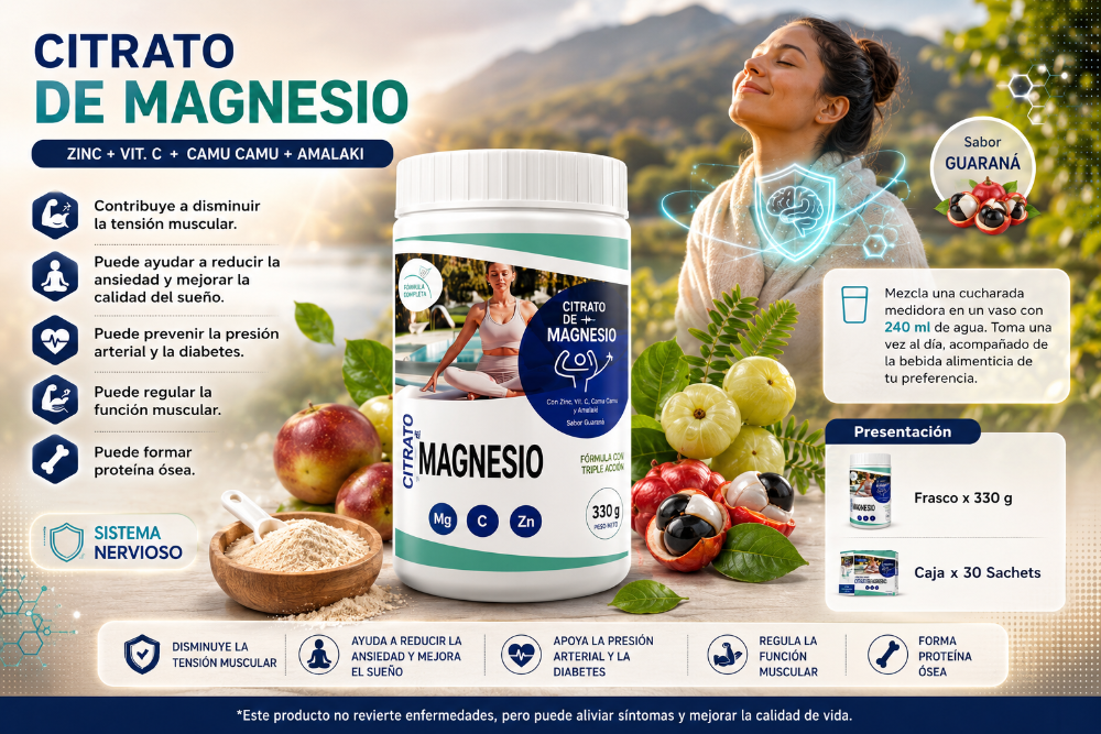 CITRATO DE MAGNESIO CON ZINC-VITA. C-CAMU CAMU-AMALAKI