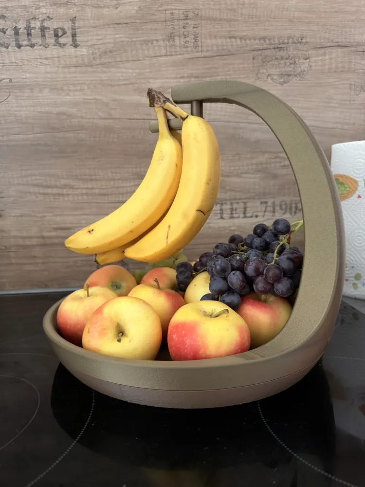 Tigela de Frutas Moderna com Suporte para Banana