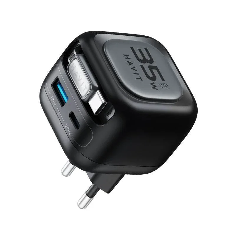 CARGADOR HAVIT 35W UC251 CON CABLE ENRROLLABLE