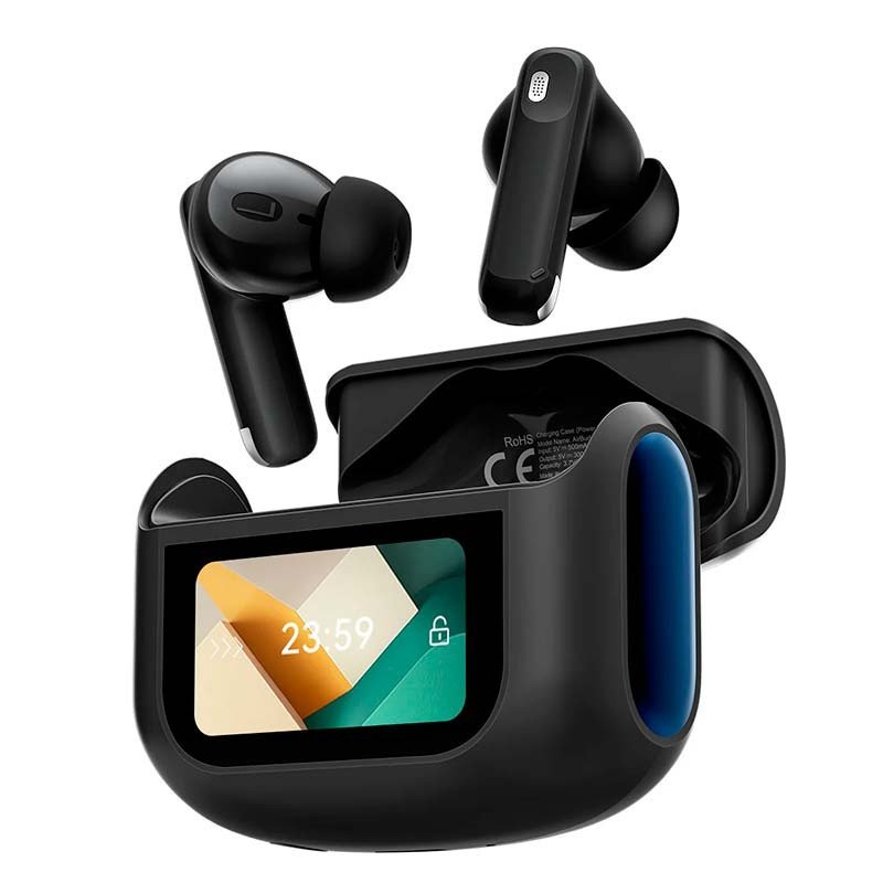 AUDIFONOS BLACKVIEW AIRBUDS 12 CON PANTALLA NEGRO