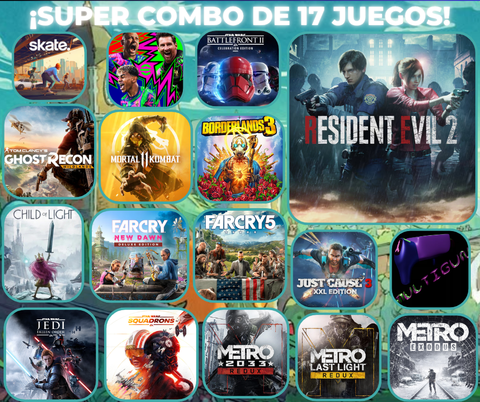 MEGA COMBO DE 17 JUEGOS