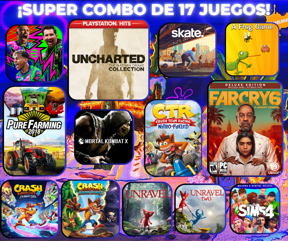 COMBO DE 17 JUEGOSUNCHARTED Y FARCRY 6