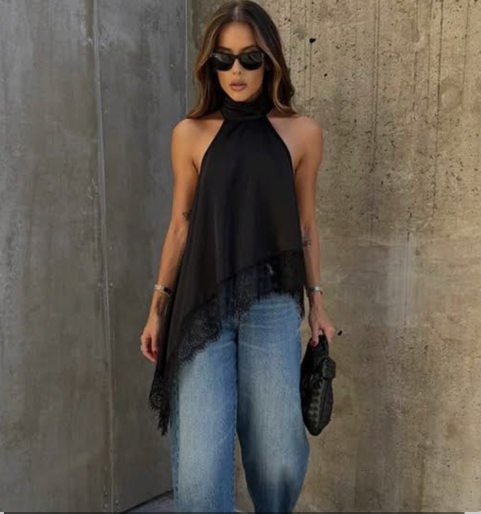 BLUSA ASIMETRICA AL CUELLO