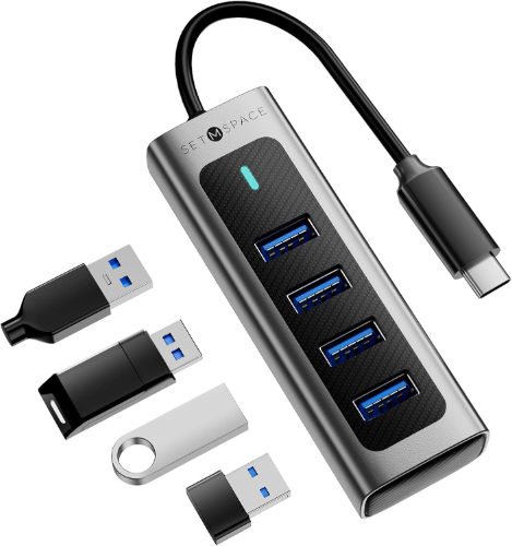 HUB TIPO C MULTIPUERTO USB EN ALUMINIO