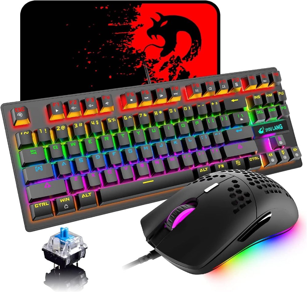 COMBO TECLADO MECANICO MOUSE Y MOUSEPAD