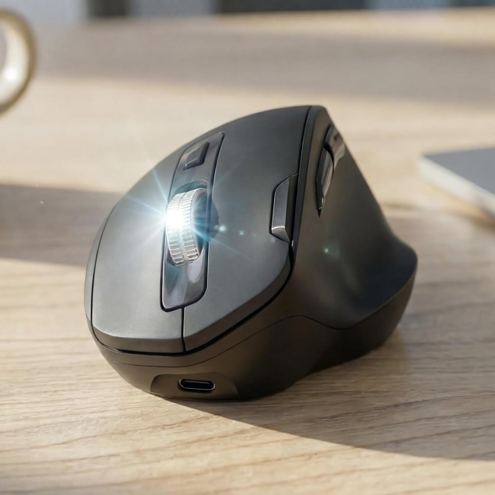 MOUSE ERGONOMICO INALAMBRICO USB Y BLUETOOTH RECARGABLE TIPO C