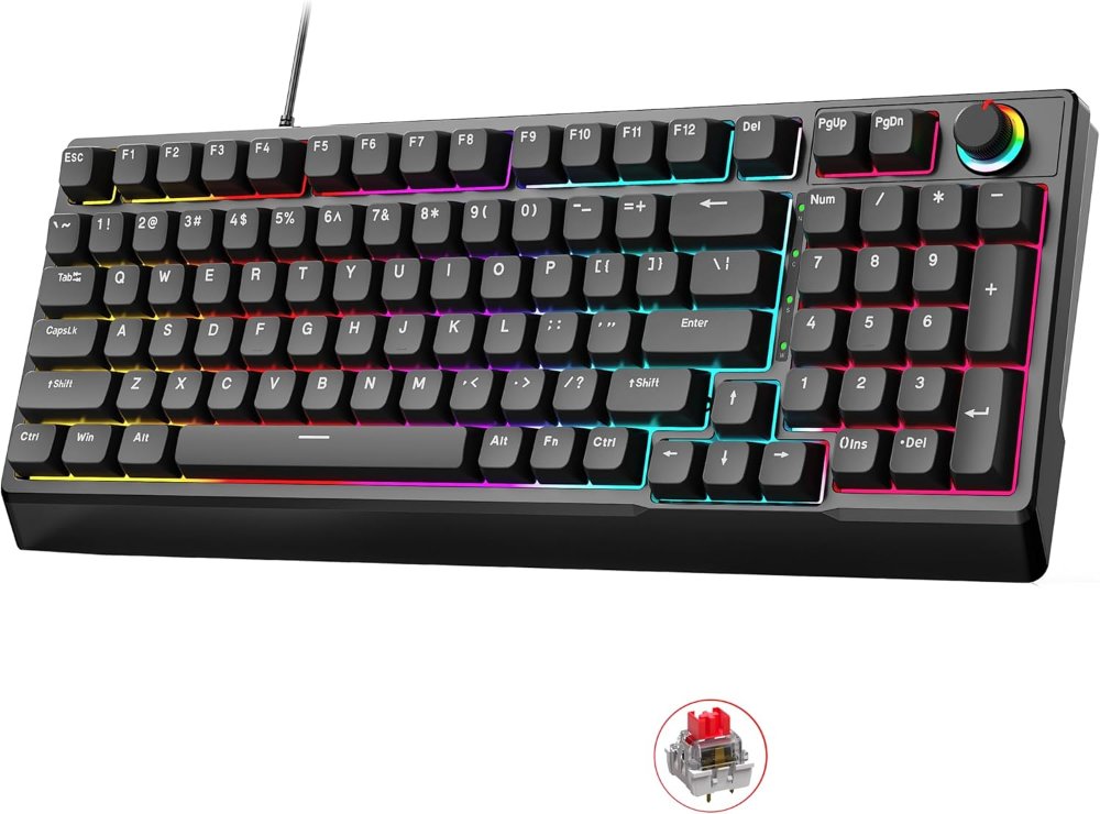 TECLADO MECANICO CON PERILLA DE VOLUMEN 98K