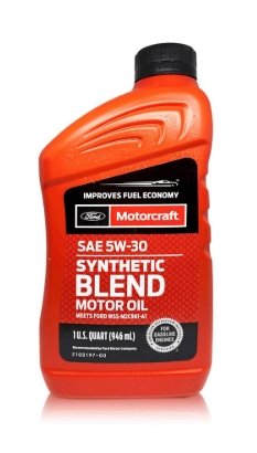 Motorcarft 5w30 synthetic blend 1/4
