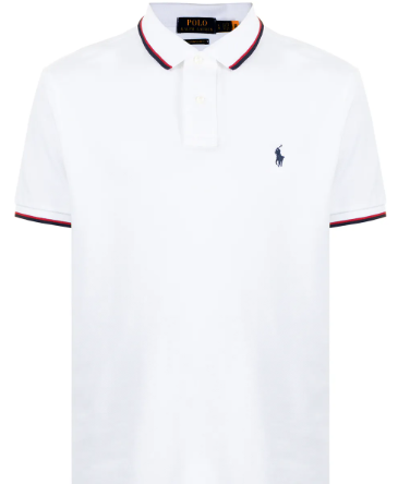 POLO ralph lauren blanca franjas azules