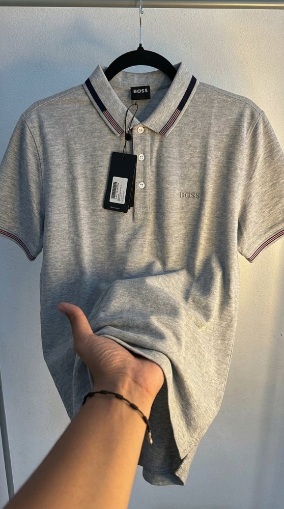 Playera Tipo polo GRIS boss
