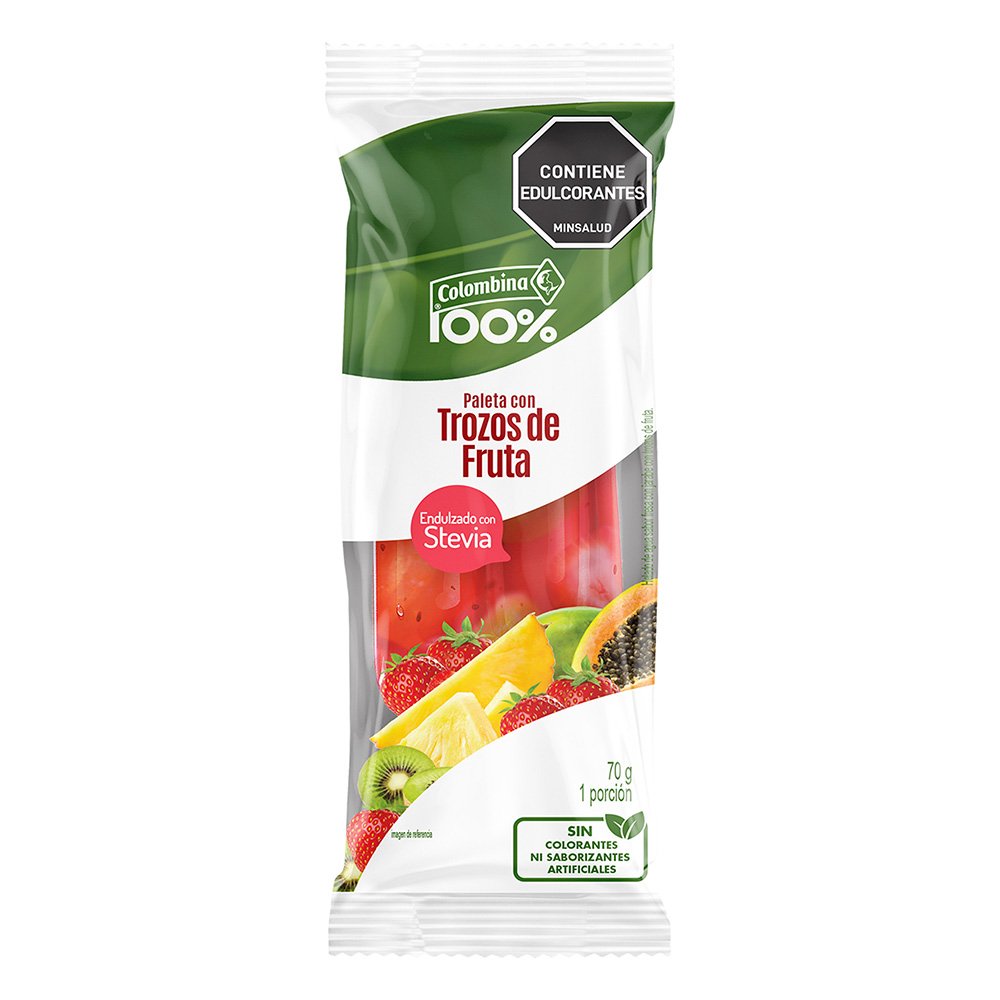 Paleta 100% con Trozos de Fruta