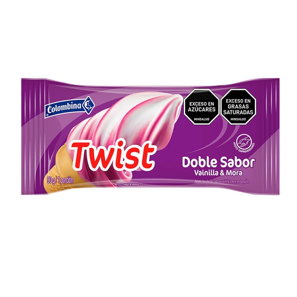 Cono Twist Vainilla y Mora