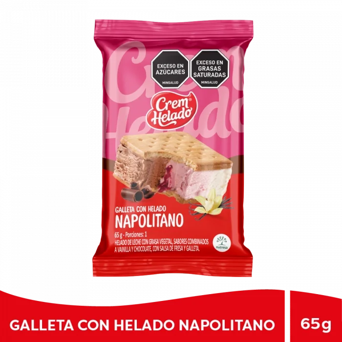 Galleta con Helado Napolitano