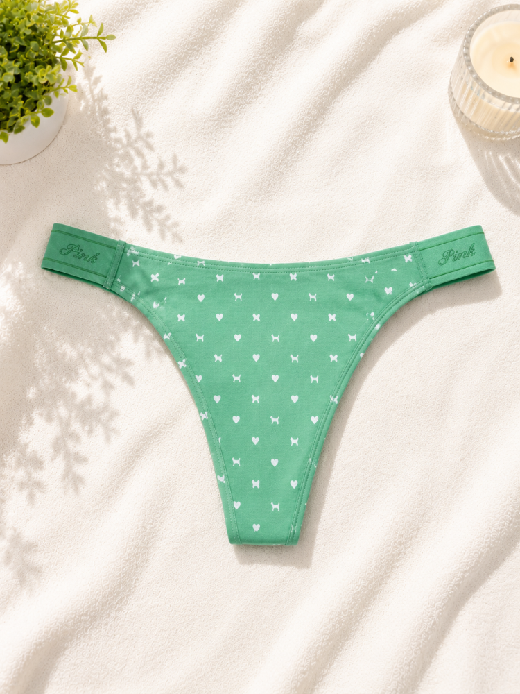 Bikini Pink Verde Corazones Talla M