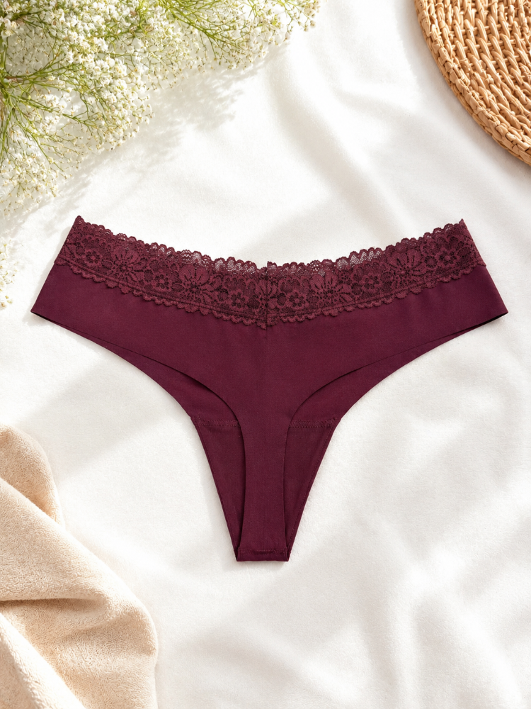Ropa interior Hipster Vino Encaje M