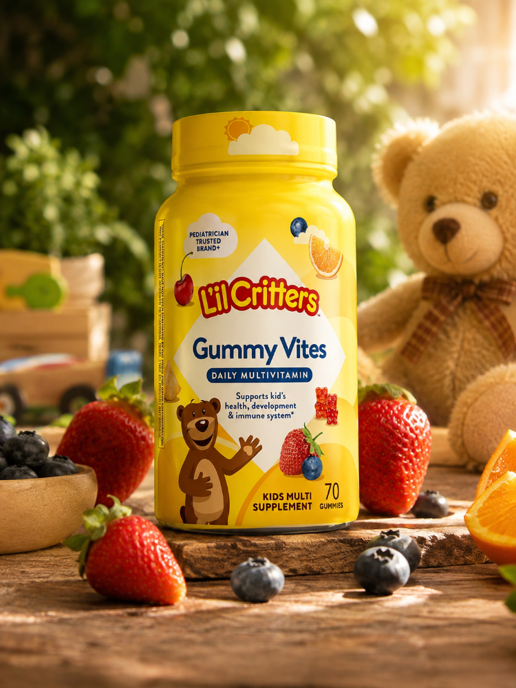Gomitas multivitamínicas diarias para niños, vitamina C, D3