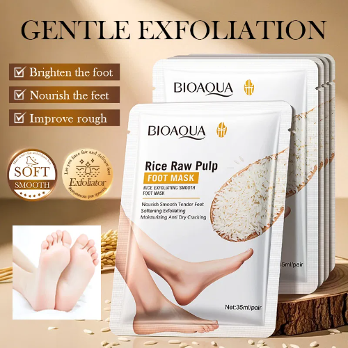 BIOAQUA MASCARILLA EXFOLIANTE PARA PIES PULPA ARROZ 23217 X1