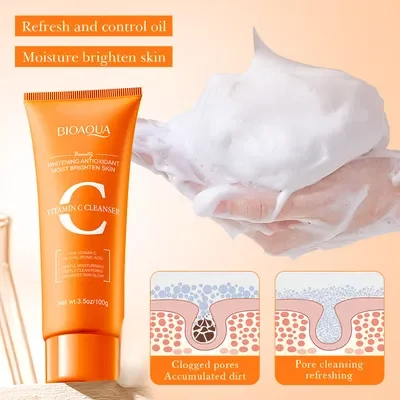 BIOAQUA LIMPIADOR FACIAL BLANQUEADOR VITAMINA C 100G 18885 X1