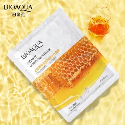 BIOAQUA MASCARILLA FACIAL EFECTO GLOW MIEL Y FULLERENO 51490 X1