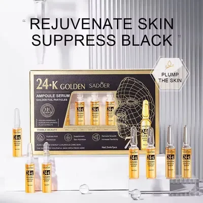 SADOER AMPOLLA SUERO FACIAL CON VITAMINA C GOLDEN 24K 7PCS 2ML 01329 X1