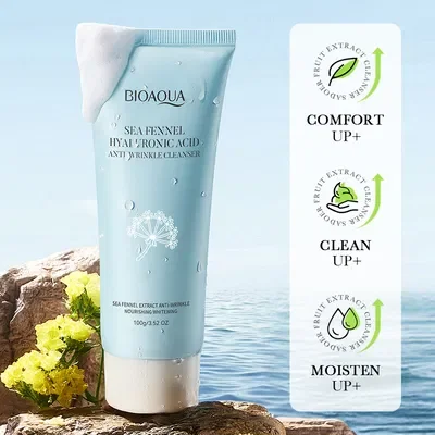 BIOAQUA LIMPIADOR FACIAL ACIDO HIALURONICO E HINOJO MARINO 100G 41869 X1