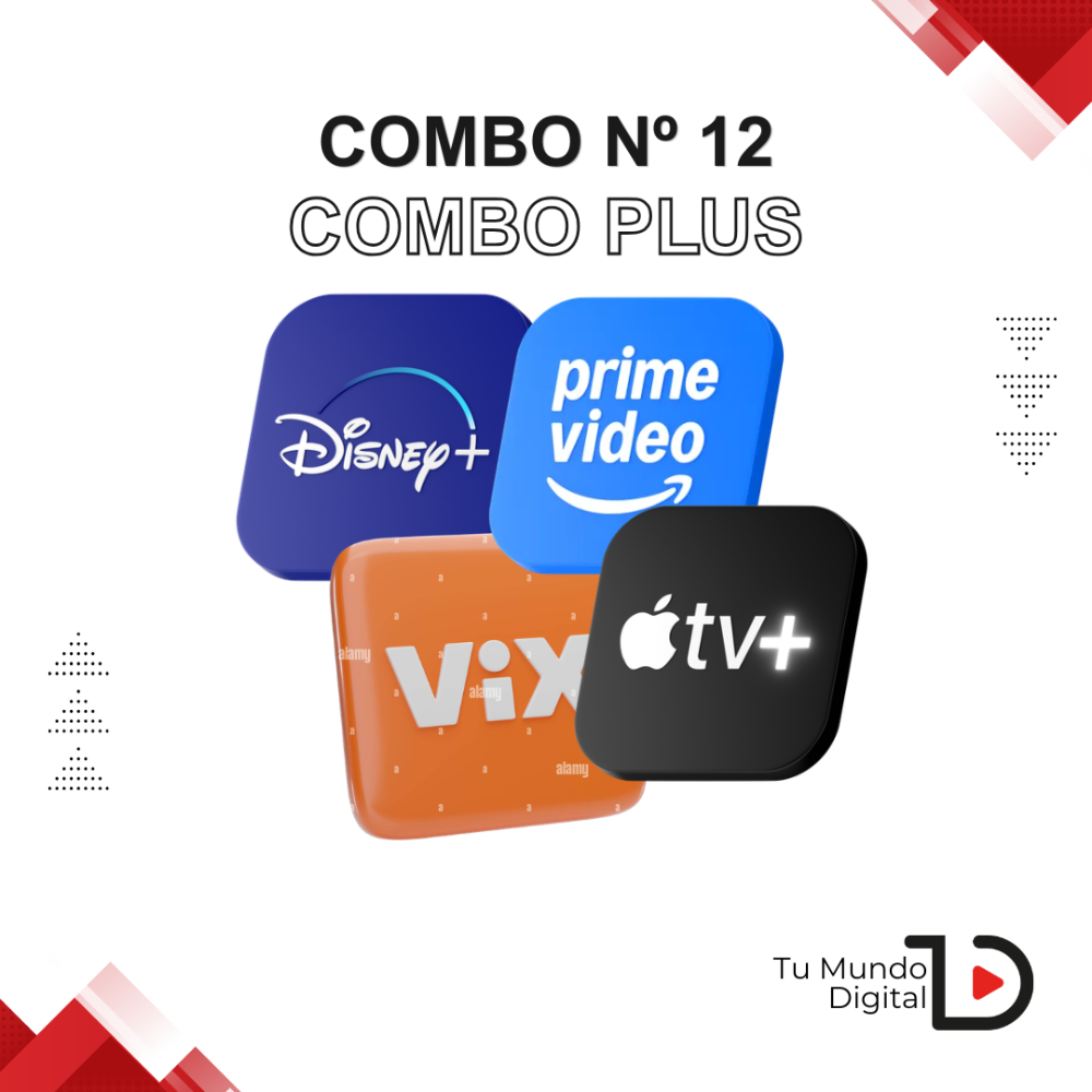 COMBO 12 I ComboPLUS I 1 DISNEY I 1 VIX I 1 PRIME VIDEO I 1 APPLE TV