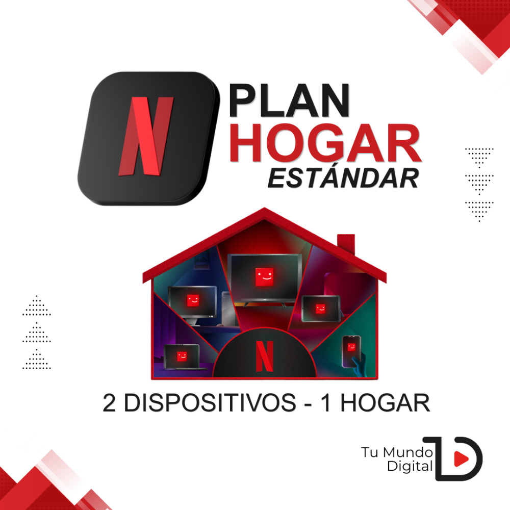 NETFLIX HOGAR ESTANDAR (2 PANTALLAS)