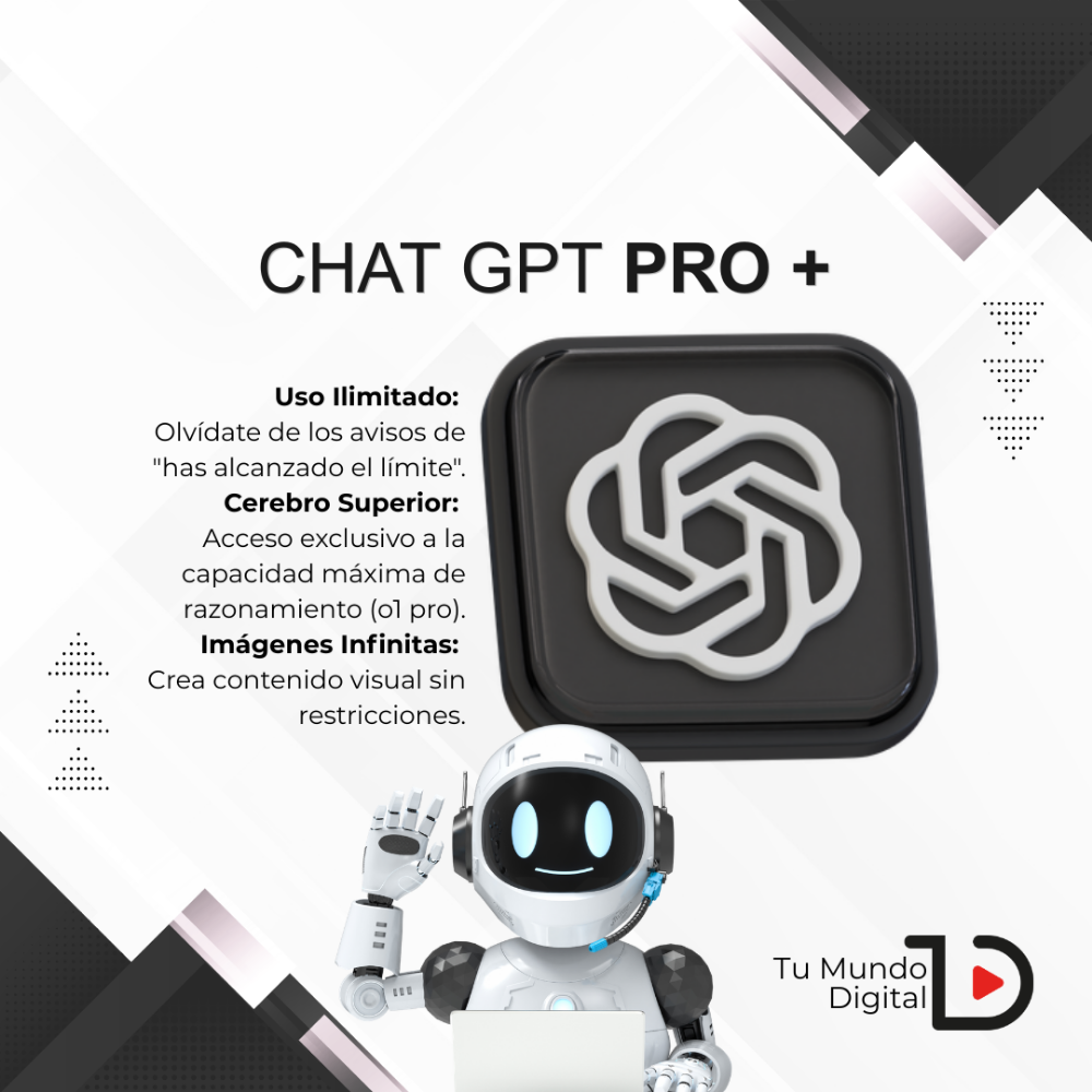 CHAT GPT PRO - 1 Dispositivo - 1 Mes.