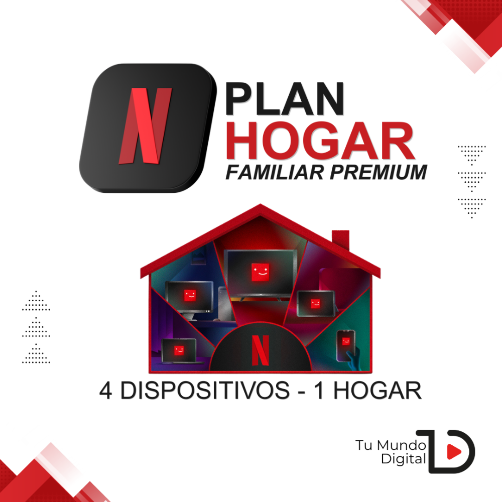 NETFLIX HOGAR PREMIUM 4K UHD (4 PANTALLAS)