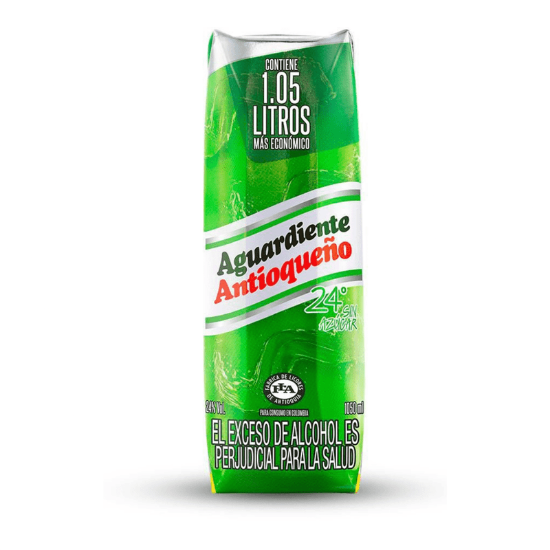 Tetra Aguardiente Antioqueño Verde 24° Sin Azucar