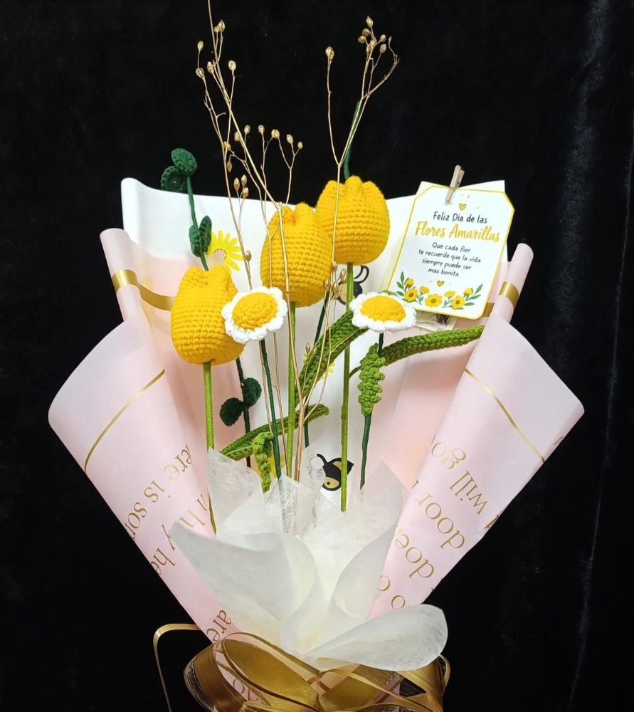 Ramo de tulipanes a croche