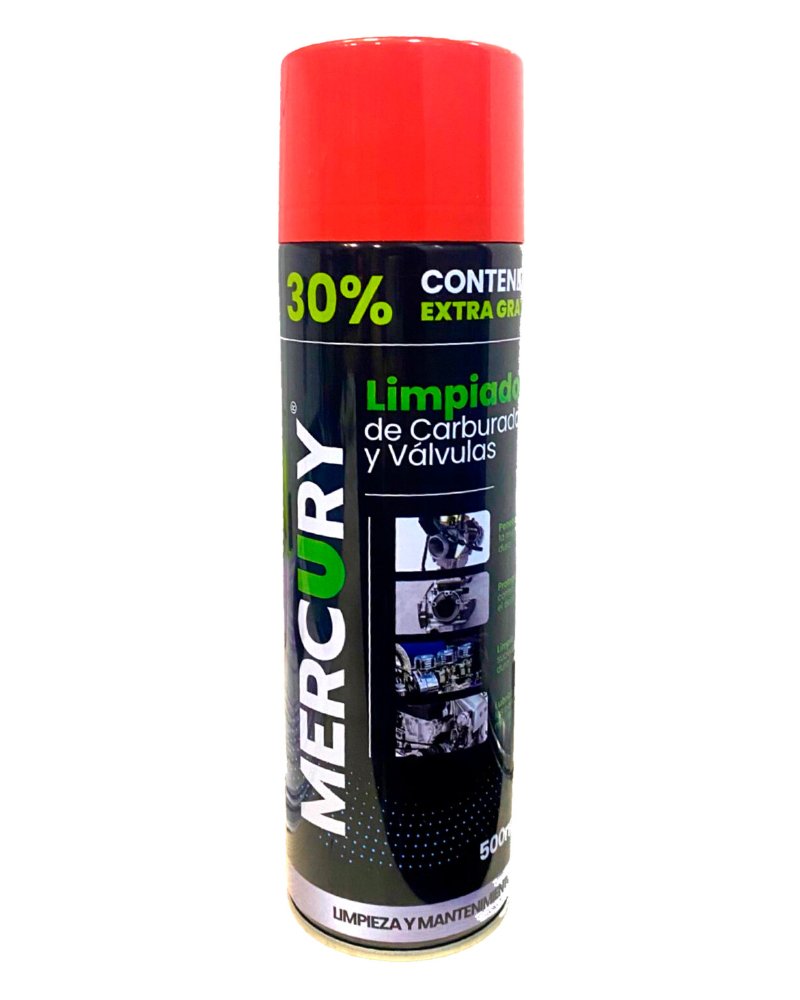 LIMPIADOR DE CARBURADOR Y VALVULAS MERCURY 500ML 30%