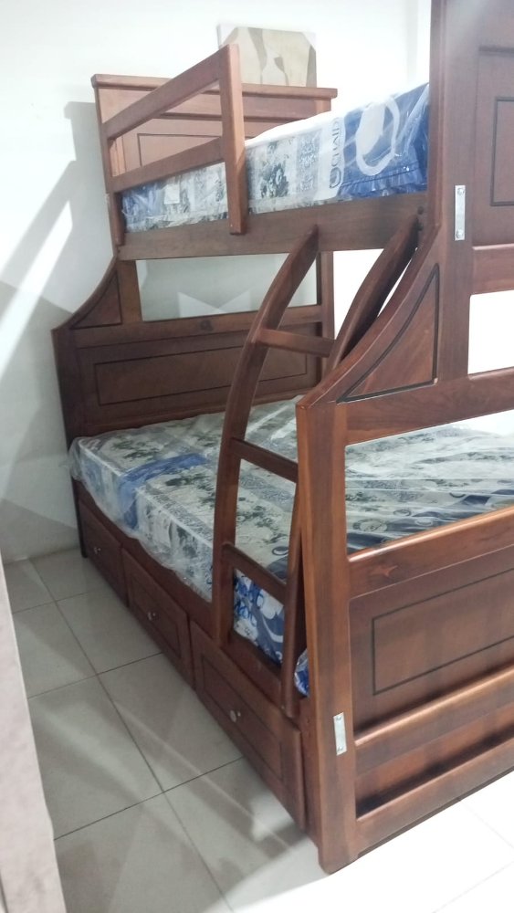 LITERA R  CON CAJONES MIXTA MDF Y MADERA