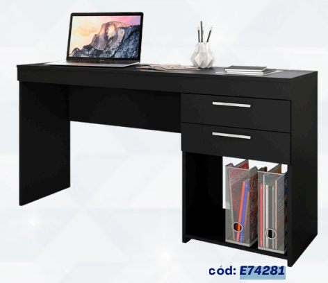 E74281 - MESA P/COMPUTADORA ESCRITORIO OFFICE 51015 173NEGRO 76X121X41 CM