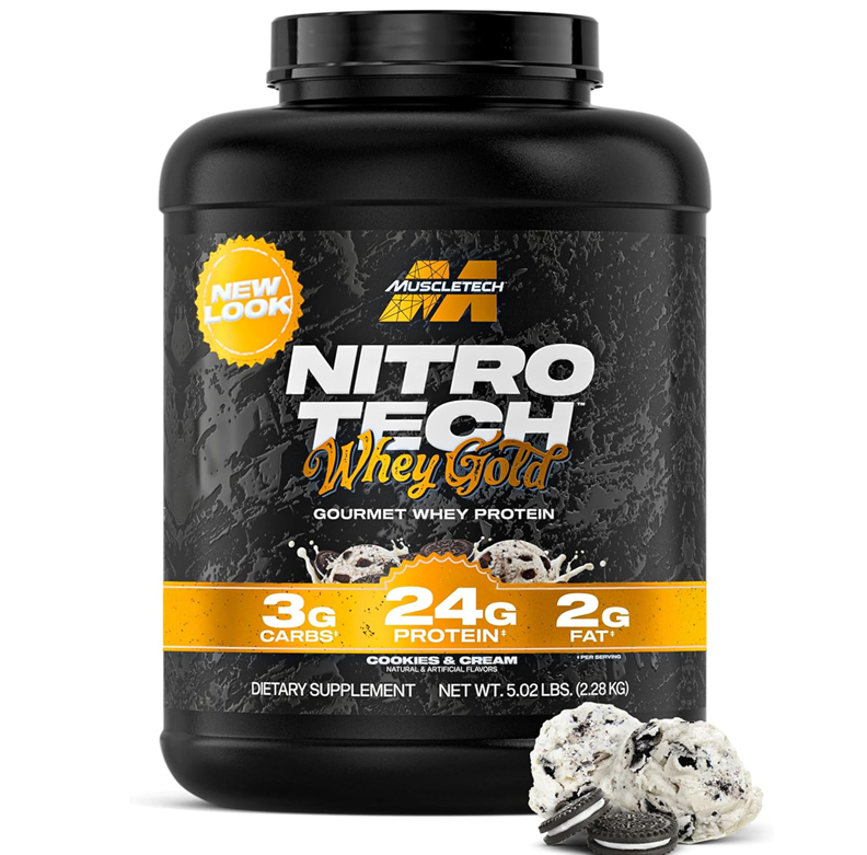 MUSCLETEHC NITRO TECH WHEY GOLD GOURMET 68 SERVINGS 2.28KG COOKIES ADN CREAM