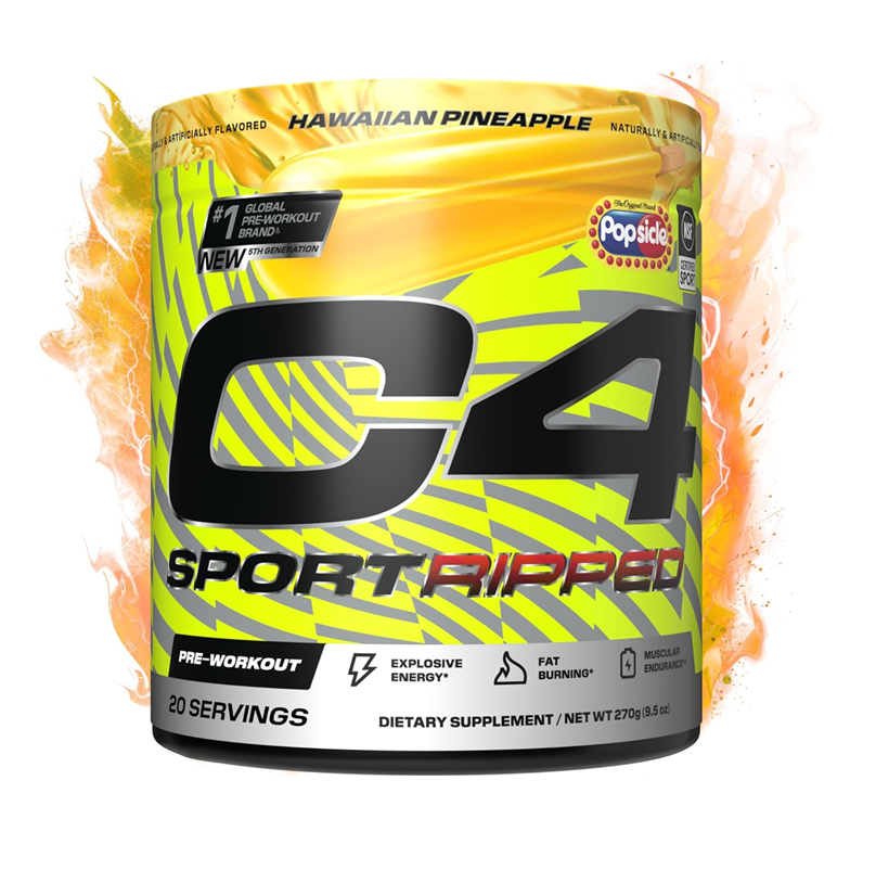 CELLUCOR C4 SPORT RIPPED POPSIDE 20 SERVINGS 270G HAWAIIAN PINEAPLE