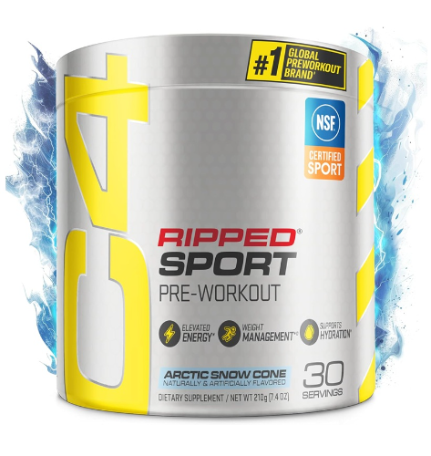 CELLUCOR C4 RIPPED SPORT PRE-WORKOUT 210G 30 SERVINGS ARTIC SNOW CONE