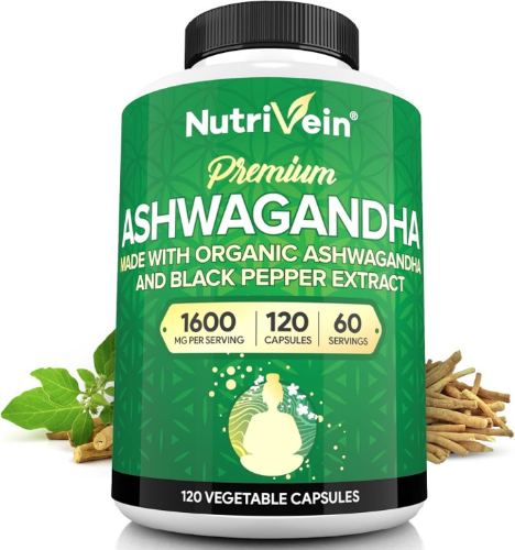 NUTRIVEIN ASHWAGANDHA 1600G CON PIMIENTA NEGRA 120 CAPS