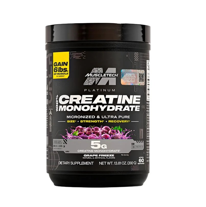 MUSCLETECH CREATINE MONOHYDRATE PLATINUM 60 SERVINGS 392G GRAPE FREEZE