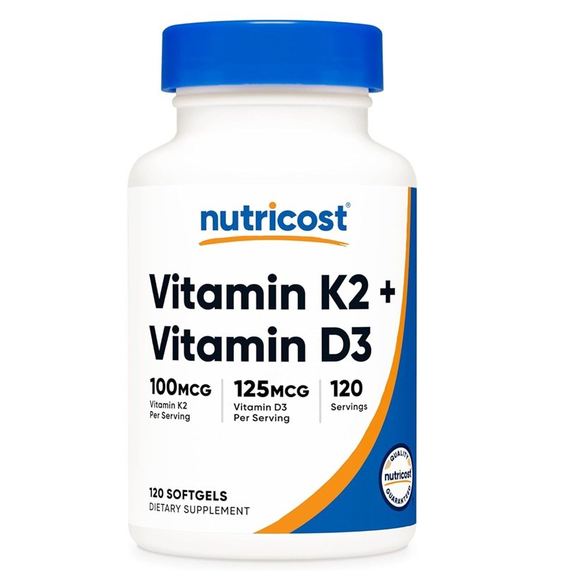 NUTRICOST VITAMIN K2 + VITAMIN D3 100MCG120 CAPSULES