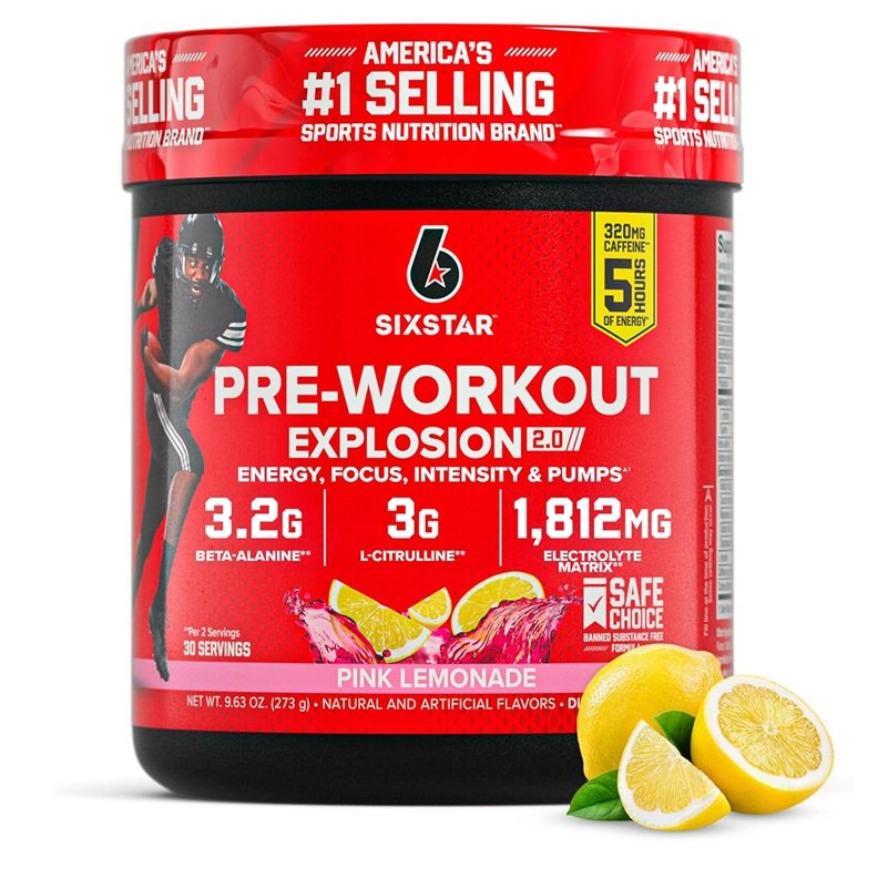 SIXSTAR PRE WORKOUT EXPLOSION 2.0 PINK LEMONADE  273G 30 SERVINGS